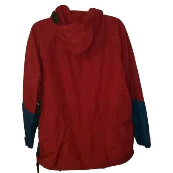 Vtg  LL Bean Anorak Windbreaker Pullover Hooded Jacket Aztec Wine Women's‎ M USA - Picture 2 of 7